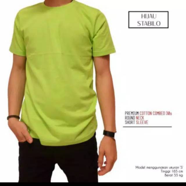 

Hijau stabilo tangan pendek