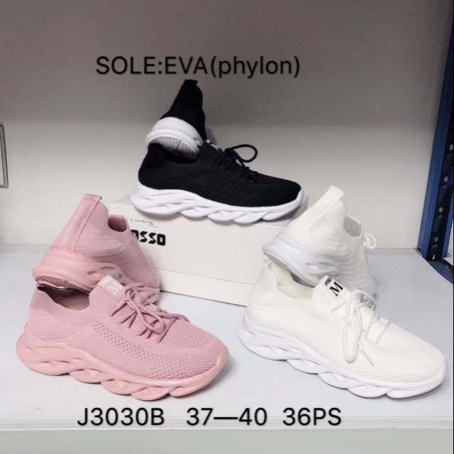 J3030B SEPATU  DEWASA WANITA SEPATU INMPORT BAHAN RAJUT HALUS