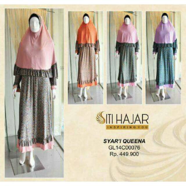 Gamis syar'i spandek motif bunga hitam salem