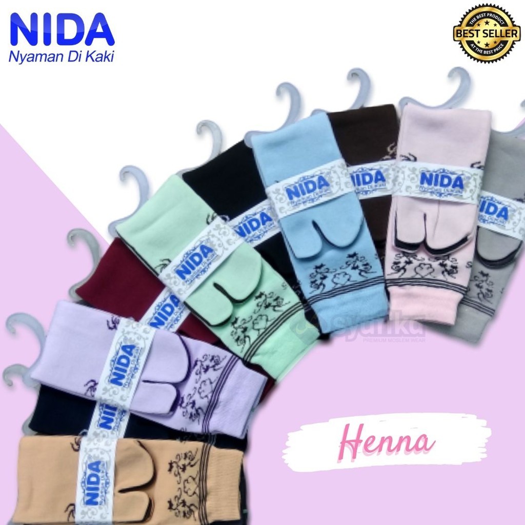 Kaos Kaki Jempol Wanita Muslimah Nida Motif Henna