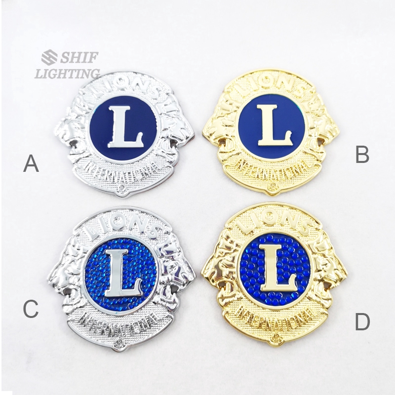 1pc Stiker Emblem Logo Lions Clubs Internasional Bahan Metal Untuk Dekorasi Mobil