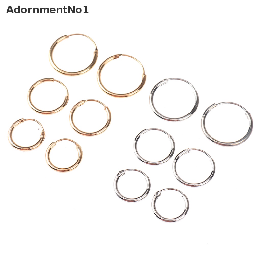 (AdornmentNo1) 3 Pasang / Set Anting Tusuk Bentuk Lingkaran Kecil Untuk Wanita