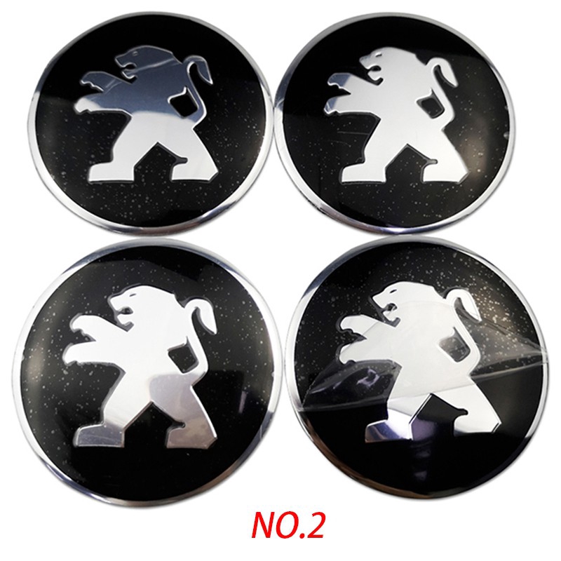 4pcs Stiker Emblem/Badge Night Knight 56mm Untuk Mobil Peugeot