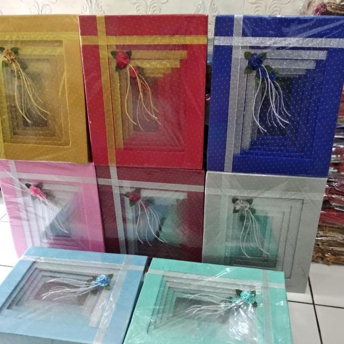 

[COD] Kotak Seserahan model Kotak mute emas, ada tutup bening Isi 5 kotak [COD]
