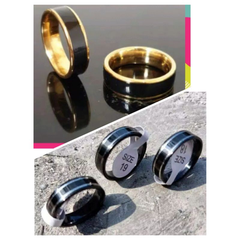 Cincin Titanium Silver Black Cincin pria wanita Couple harga satuan