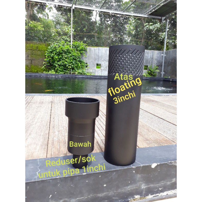 skimer apung skimer floating skimer kolam koi 3inc Atas ke 1inc bawah