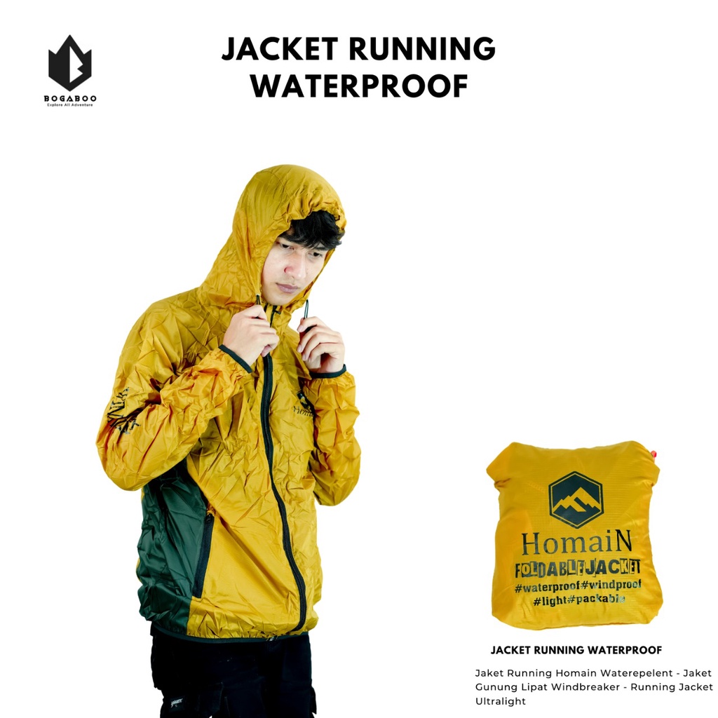 Jaket Running Hommain - Jaket Running Waterrepellen - Jaket Running Ultralight - jaket lari