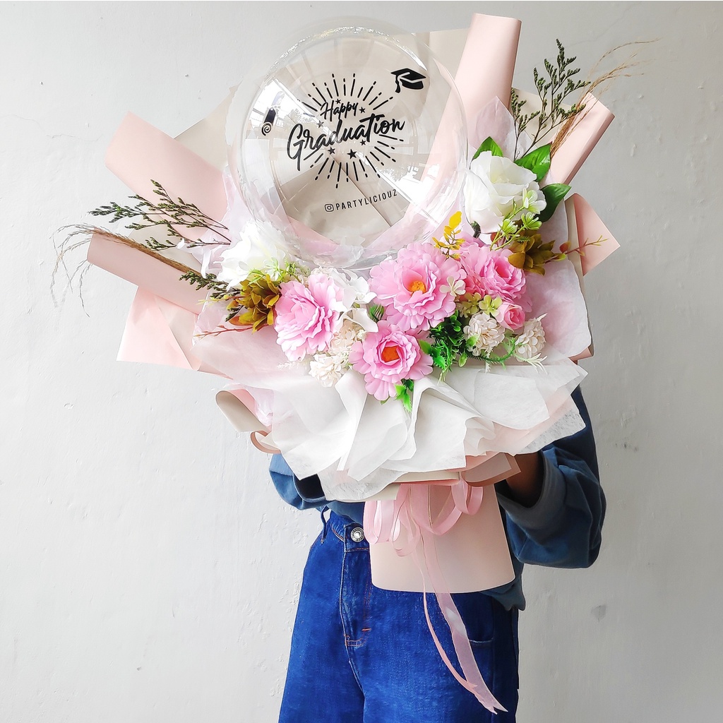 DOMINIC BOUQUET / BUKET BUNGA / BUKET BALON / BUKET BUNGA BALON / HADIAH WISUDA / HADIAH ULANG TAHUN