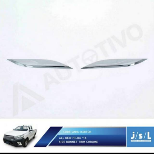 List kap mesin samping all new Hilux/ side nomer trim chrome jsl