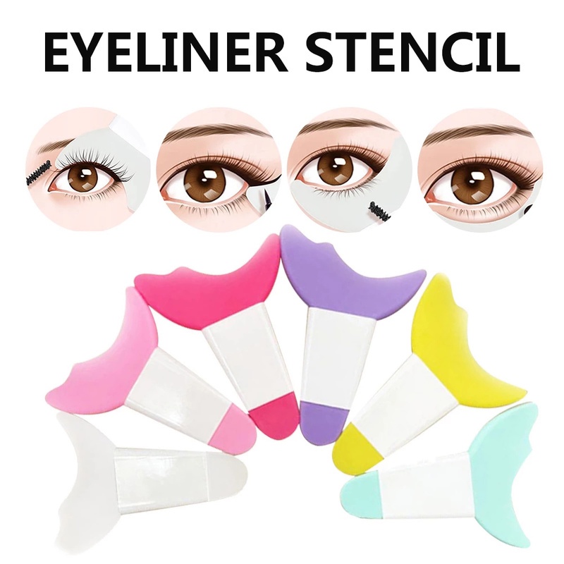 Alat Bantu Pasang Maskara / Eyeliner / Eyeshadow 3 In 1 Bahan Silikon Dapat Dicuci