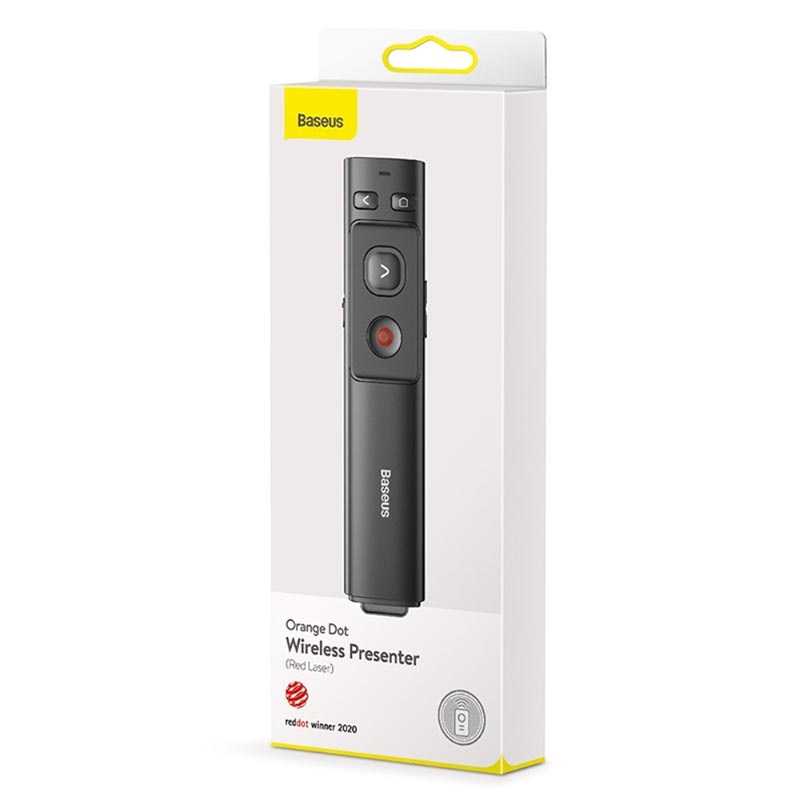 IDN TECH - Baseus Orange Dot Wireless Laser Presenter Red Pointer 2.4GHz ACFYB-0G