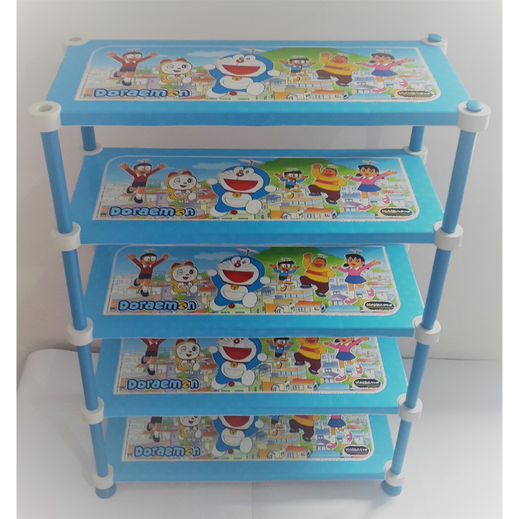 jual rak serba guna / rak sepatu susun 5 doraemon naiba | shopee