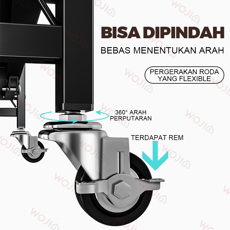 Rak Lipat Portable Tingkat Penyimpanan Dapur Serbaguna Tanpa Instalasi