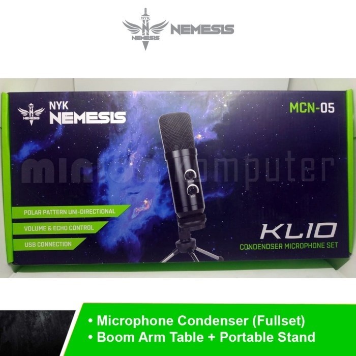 NYK MCN-05 Microphone Condenser KLIO USB FULLSET ARM STAND