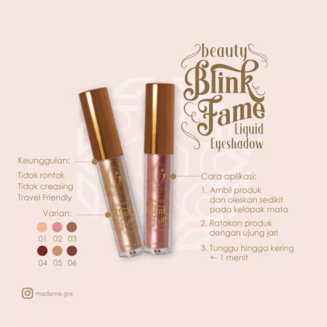 MADAME GIE MAKEUP EYESHADOW LIQUID BEAUTY BLINK FAME [SWEETSPACE]