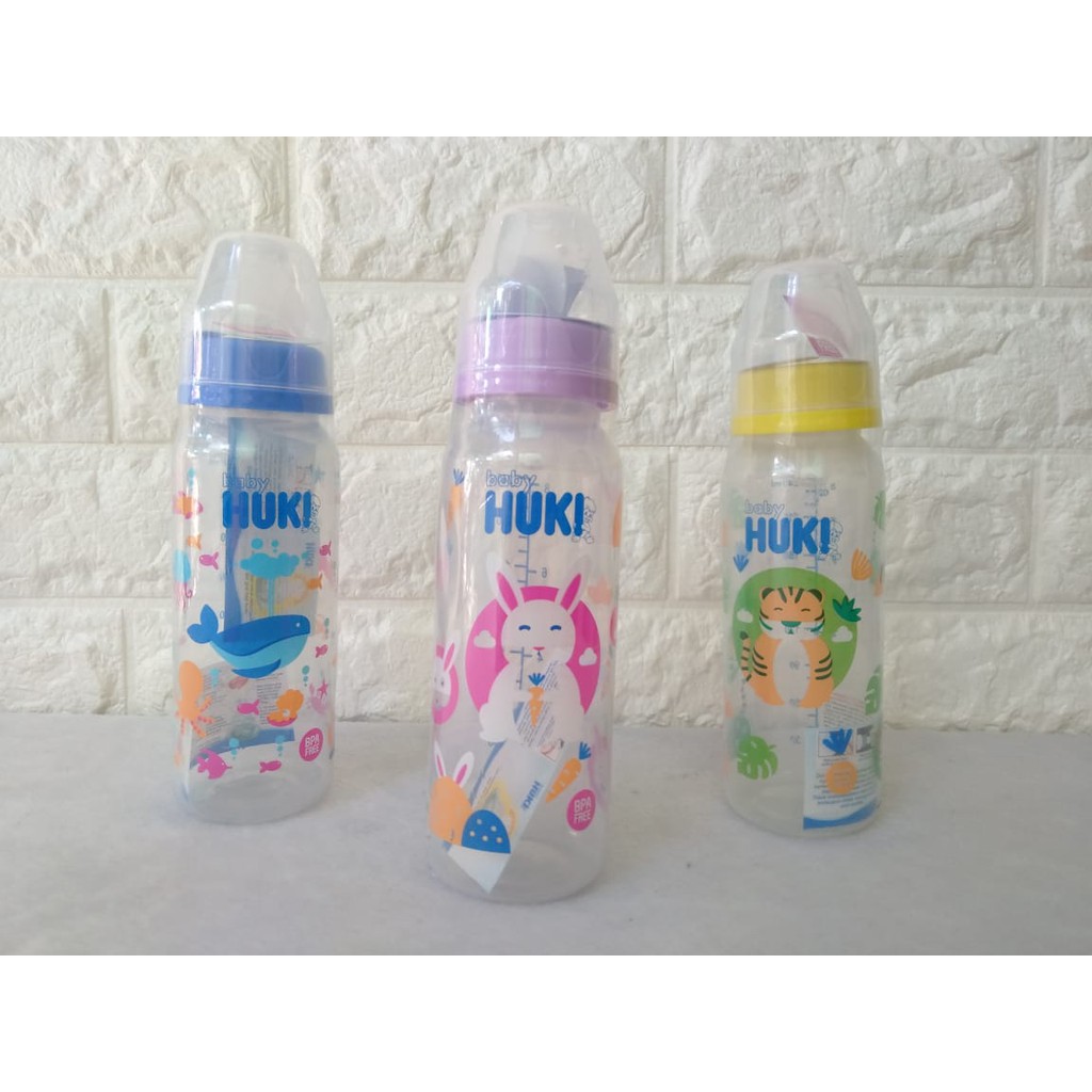 BOTOL Susu Orthodontic BABY HUKI 240 ml  Nipple  pp Bottle DOT - Empeng Gepeng bayi