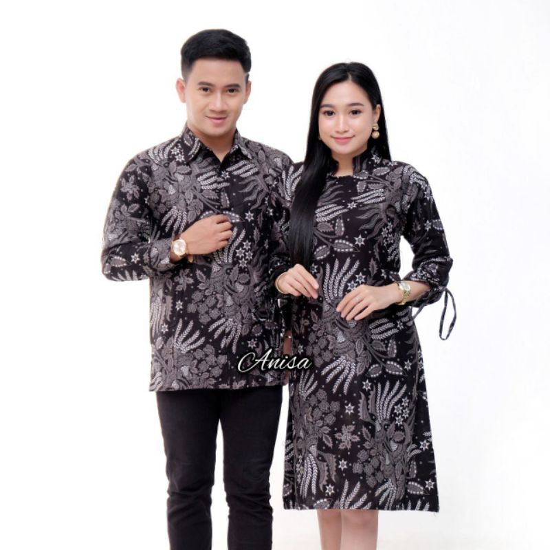 BISA PISAH Batik Couple Sania ruffle ori ndoro jowi motif MANGGAR ABU