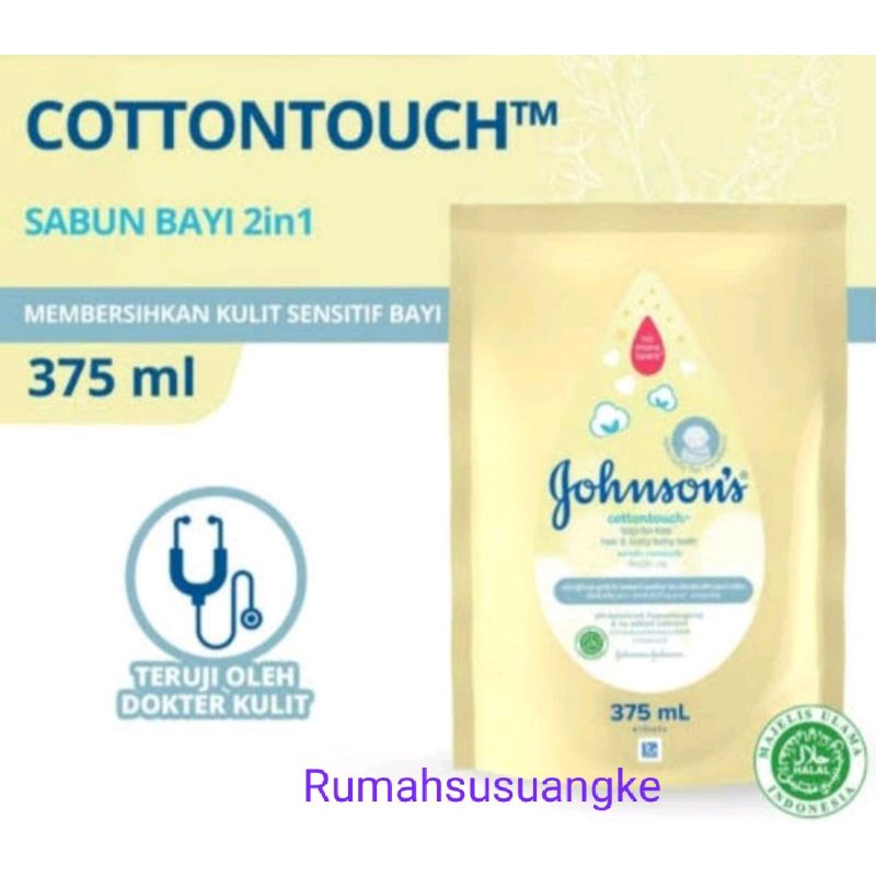 Johnson's cotton touch hair&amp;body wash Pump500ml &amp; Refill 375ml#Botol200ml