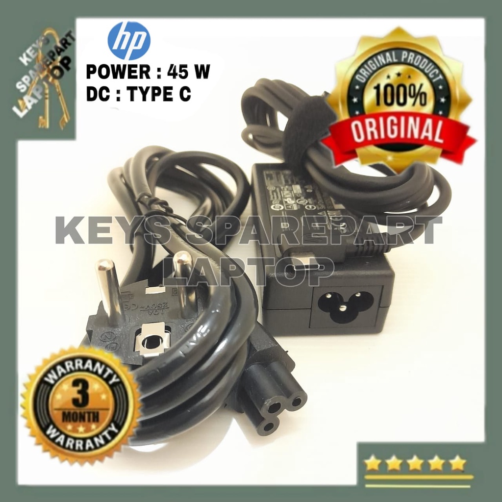 Adaptor Charger Casan Laptop HP Pavilion X2 HP ProBook 430 G7 MAX 15V 3A 45W USB TYPE C ORIGINAL