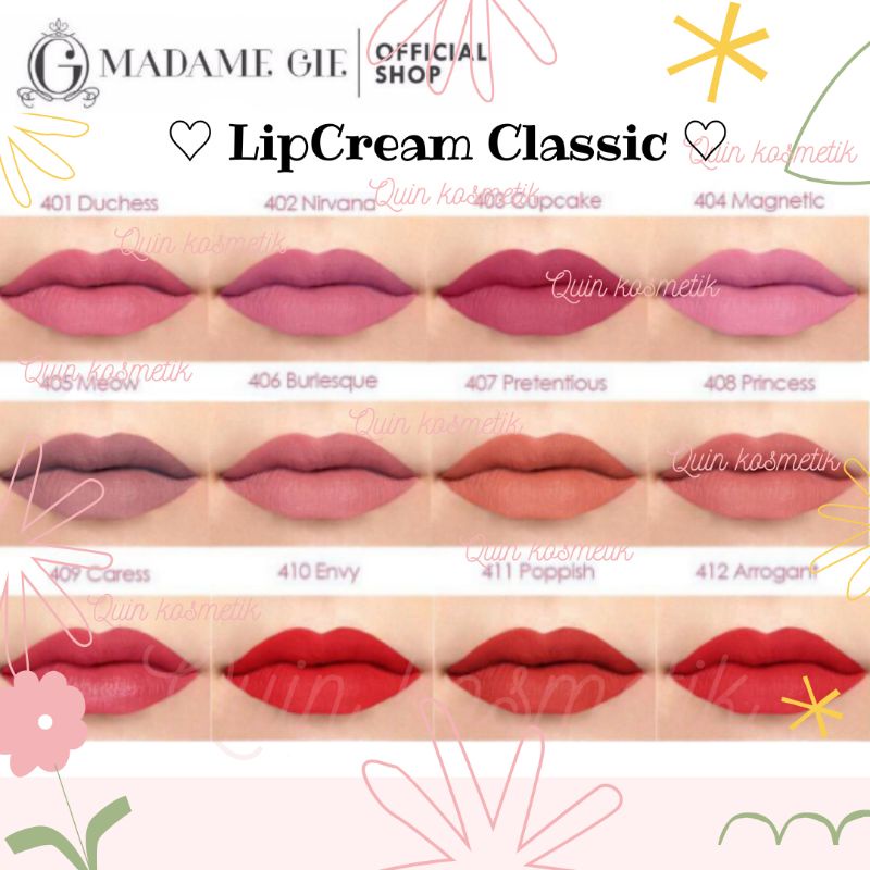 ♤QUIN♤ Madame Gie Magnifique Lip Liquide Matte Classic Series - Lip Cream / Madam Gie