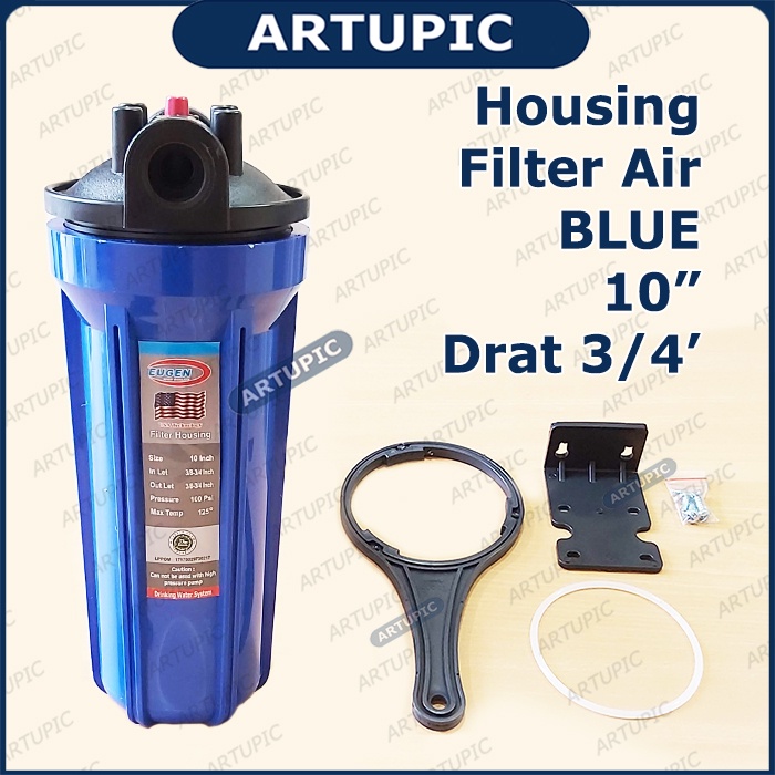 Housing Filter Air 10&quot; BIRU Drat 3/4&quot; Eugen Saringan Air Tanpa Sedimen Filter Air Hosing Houshing Filter Air Sedimen Blue Biru