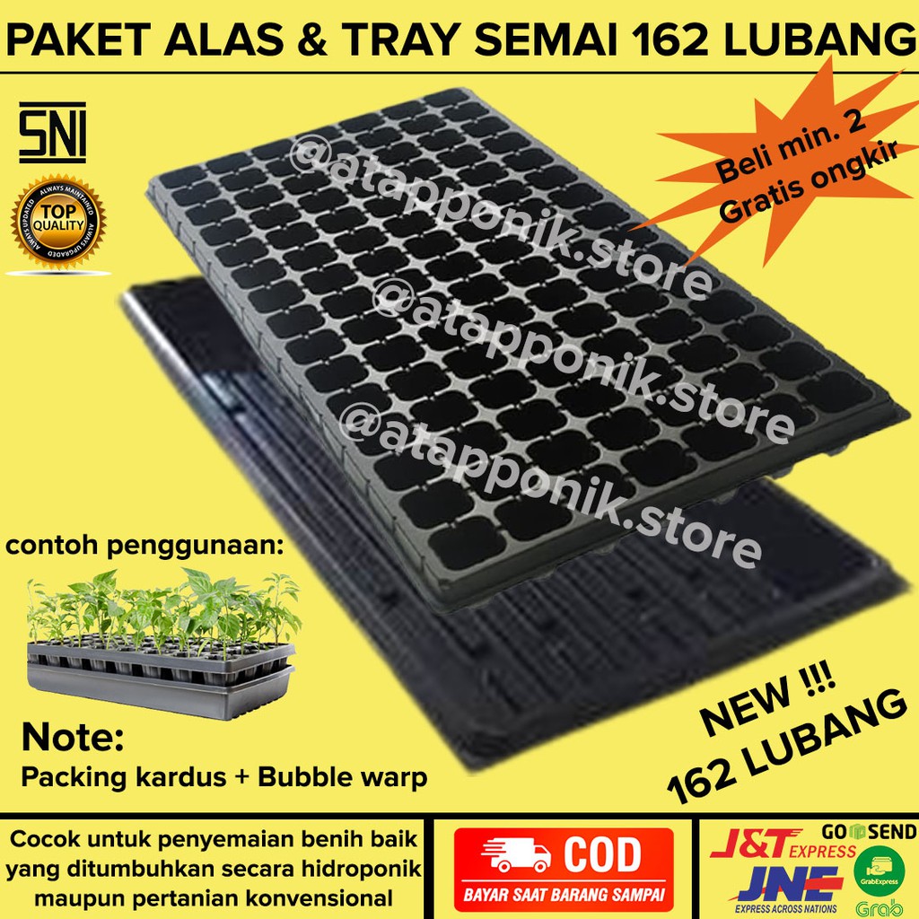 paket alas dan tray semai 162 lubang - pot tray semai