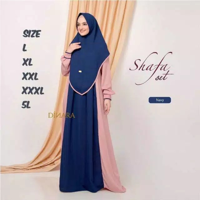 PROMO Gamis SHAFA SET + Khimar-gamis set khimar-gamis murah-ukuran jumbo gamis jumbo syari 4L,5L 4.9