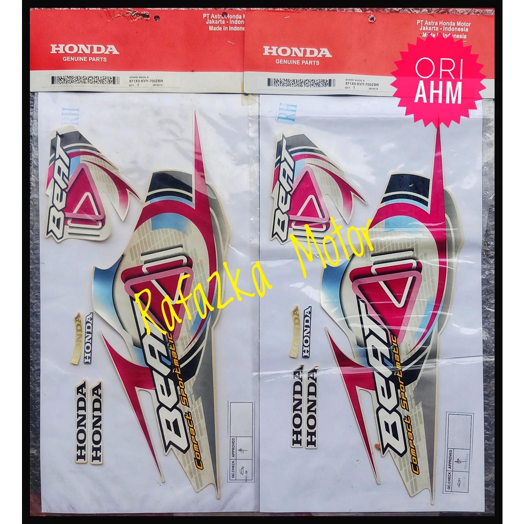 Striping Stiker Sticker Beat Karbu Kanan Kiri Set  Putih 871X0KVY700ZBR 871X0KVY700ZBL ORI AHM