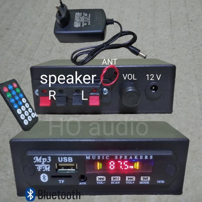 amplifier mini mp3 bluetooth fm usb ampli rakitan plus adaptor 12 volt