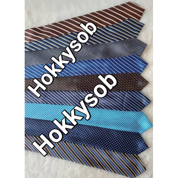 Dasi biru motif garis putih silver kotak polkadot 3inch 8cm bahan import untuk acara wedding seragam kantor wisuda prewedding dasi hitam garis dan lain-lain