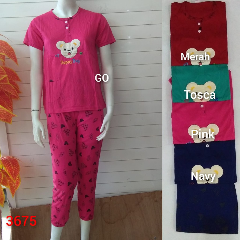 gos B BOBO BABYDOLL CP Standart Dewasa Setelan Baju Tidur Busui Celana Panjang Lengan Pendek Piyama