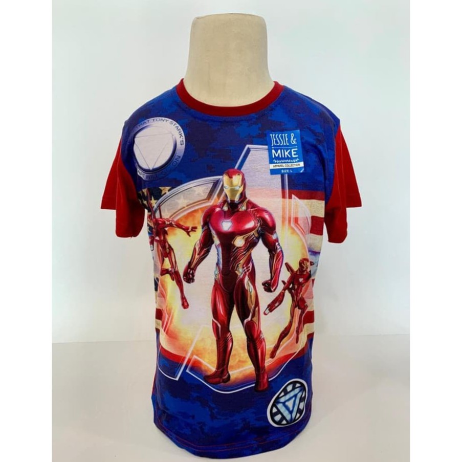  Kaos  Baju  Atasan Anak Cowok IRONMAN FLAGS KAL090 