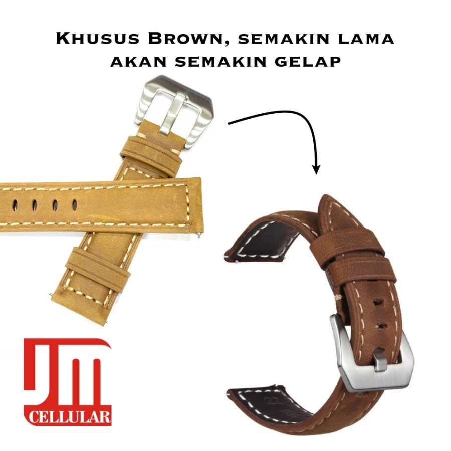 Crazy Horse Watch Strap Amazfit GTS 3 2021 - Tali Jam Tangan 20mm Leather Kulit