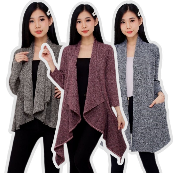 Kardigan - Cardigan Lengan panjang GONNI 002 / 006 / 007 - 006 MAROON