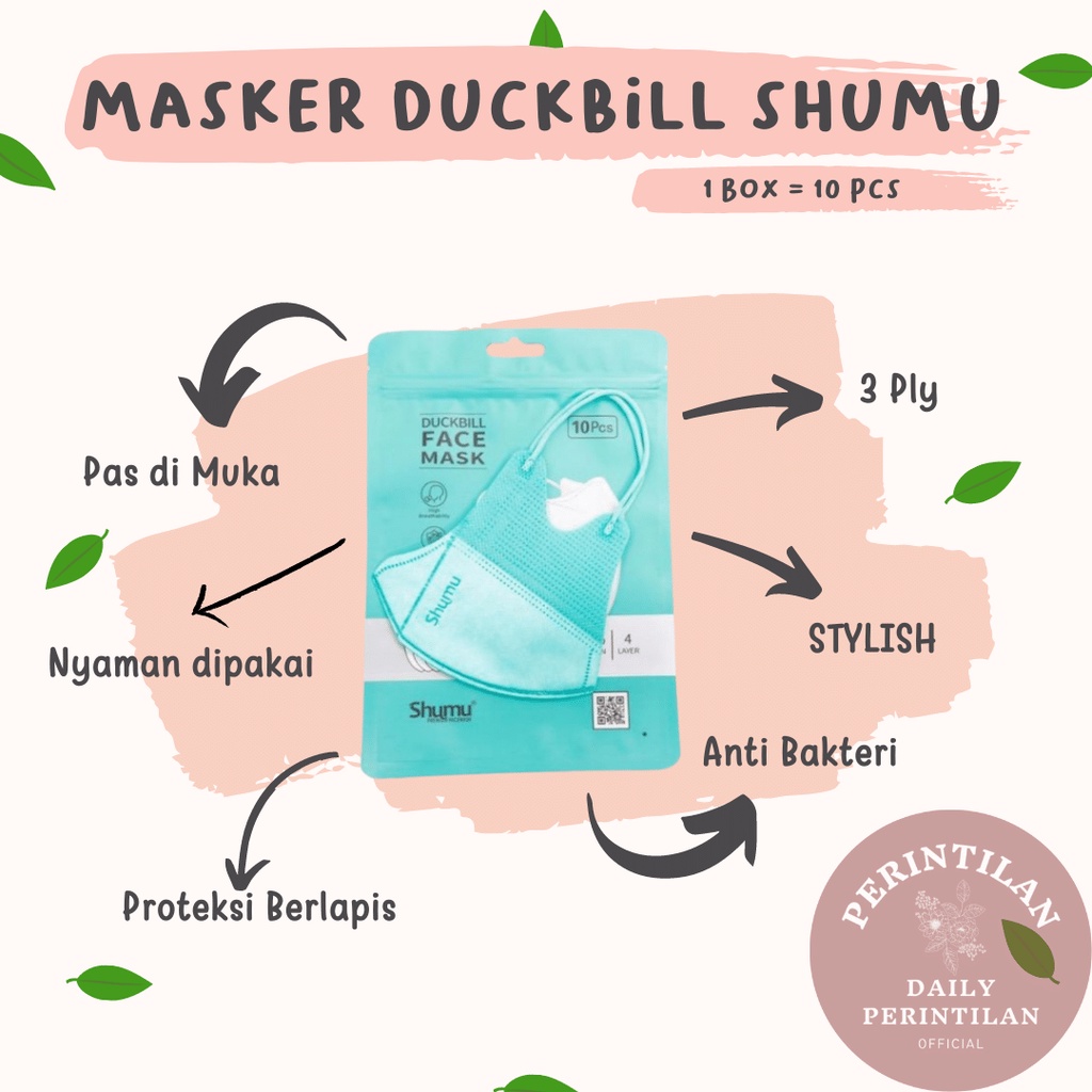 Masker Duckbill Shumu 3ply / Masker Korea Shumu / Masker Shumu Duckbill Korea