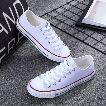 Sepatu AllStar CONNVERSE  Grade Ori Sneakers Kasual Bahan Kanvas Foto Realpic Warna putih