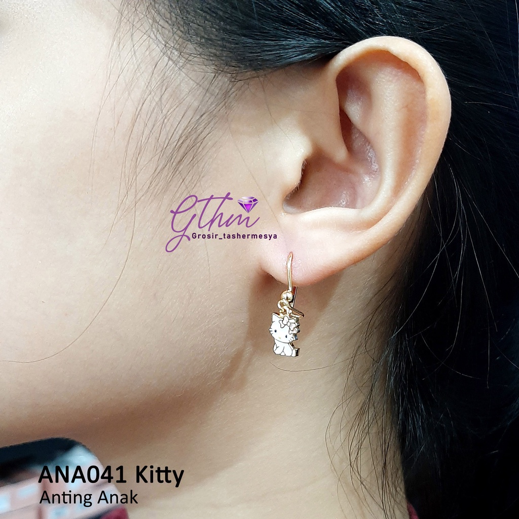 Anting Kitty Lucu Perhiasan Fashion Import Anti Karat Tidak alergi ANA035 GTHM