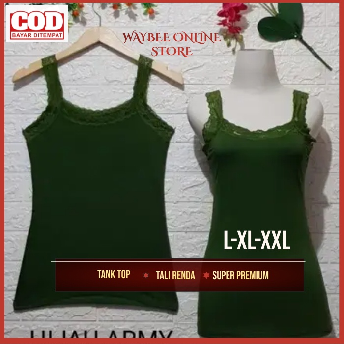 Waybee - Tanktop Tank Top Wanita Tali Renda U-Neck Termurah Kualitas Sorex-7