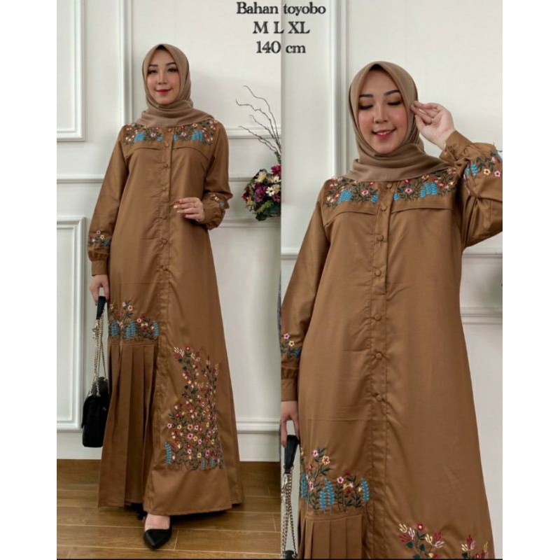 (COD)GAMIS KATUN TOYOBO /MOTIF KEMBANG