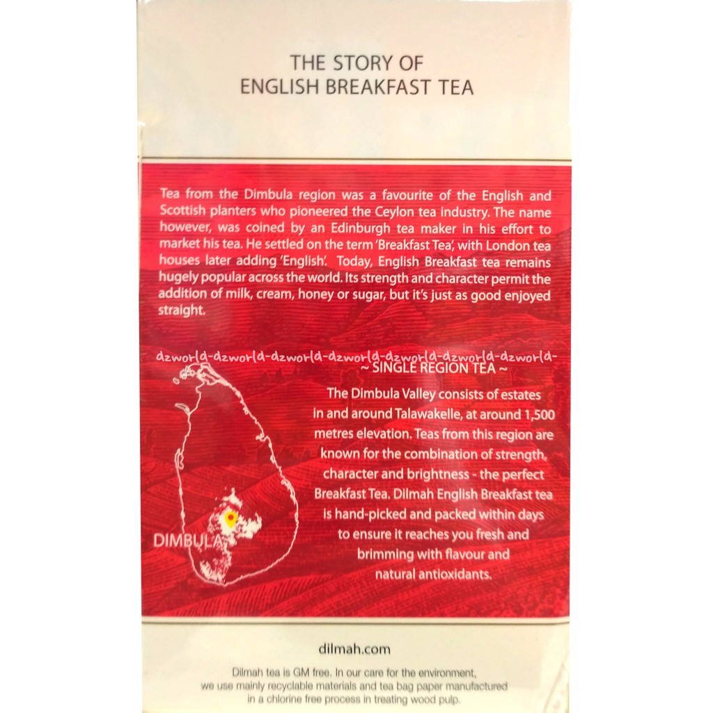 Dilmah English Breakfast Tea Breakfast Sarapan Pagi Bag Teh Inggris Dilmah Merah 50gr