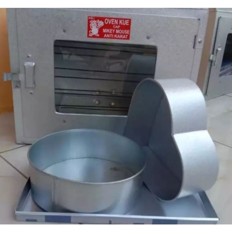 Oven kompor gas 3 susun gratis loyang kuker, loyang bulat, loyang hati