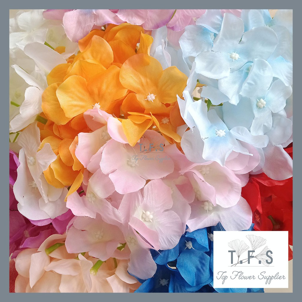 Artificial Hydrangeas 1 Tangkai Bunga Plastik Buatan Hiasan Dekorasi Acara Pernikahan dan Rumah-1