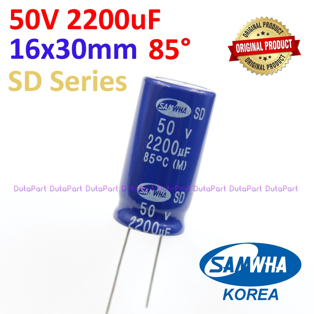 50V 2200uF ORIGINAL SAMWHA SD Series Kapasitor Capasitor Elko Elco