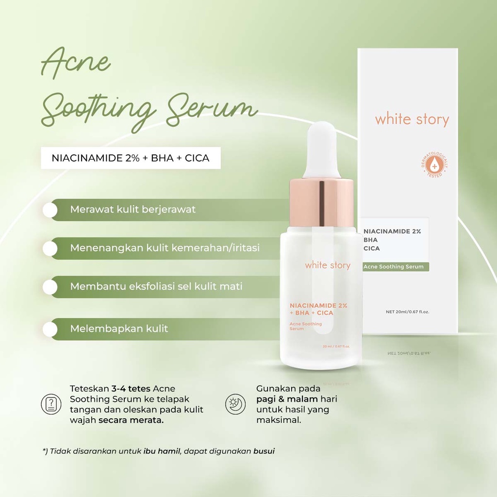 WHITE STORY ACNE SERIES  acne cream//facial wash//toner//soothing serum//