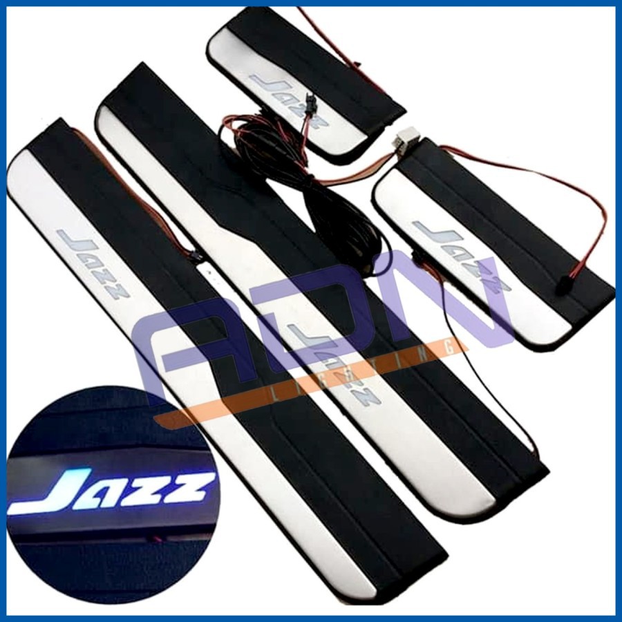 SILLPLATE SILL PLATE SAMPING HONDA JAZZ Nyala LAMPU BIRU LED ADN