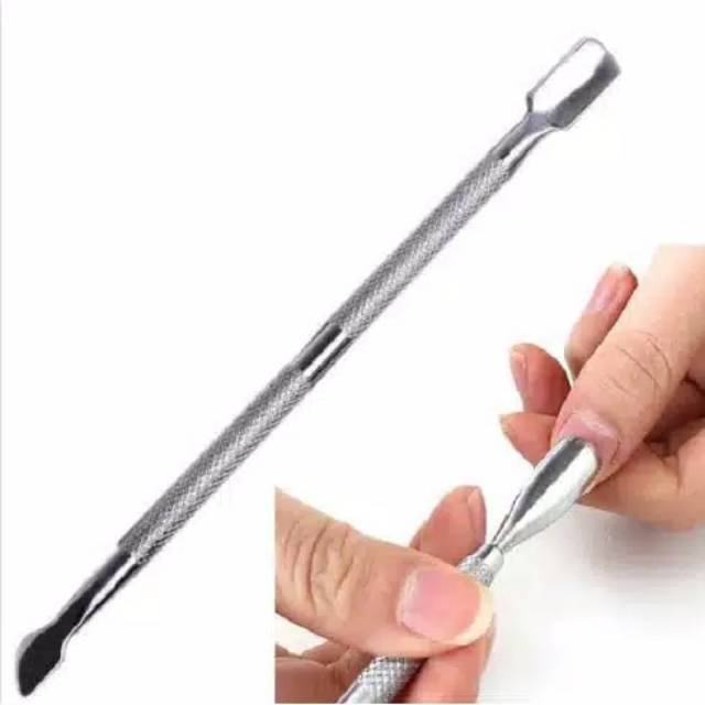 Cuticle pusher stainless steel nail pusher pencabut kulit mati pendorong kutikula menicure