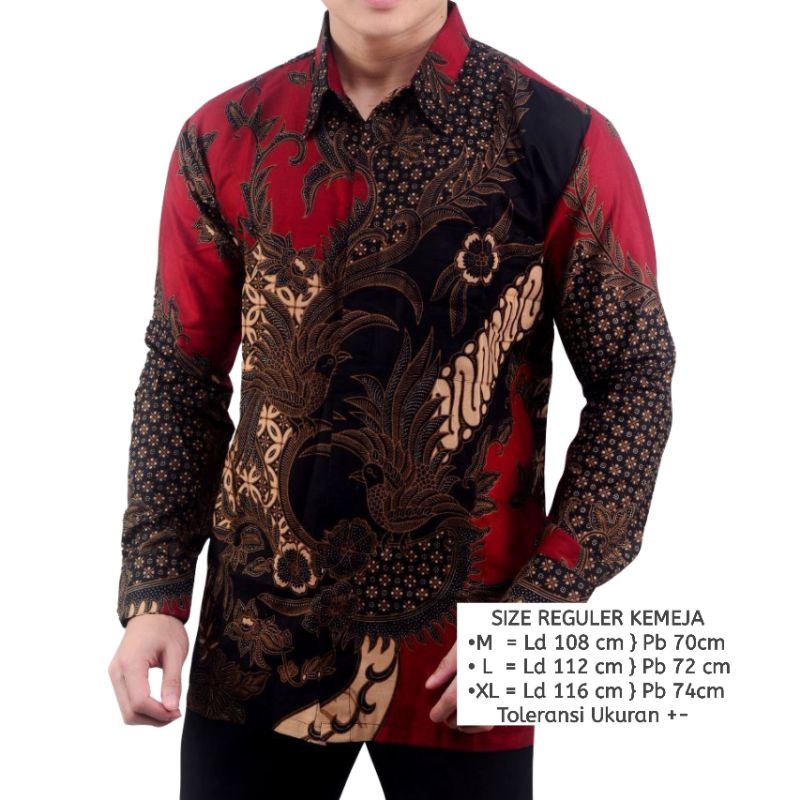 Kemeja Batik Pria Lengan Panjang Motif Mahesa merah Terbaru Bahan Katun Halus Tidak Kasar Bisa Seragaman Pernikahan Acara Guru Kode0501 Cod Murah Shopee Lengan Panjang Size Standart Besar