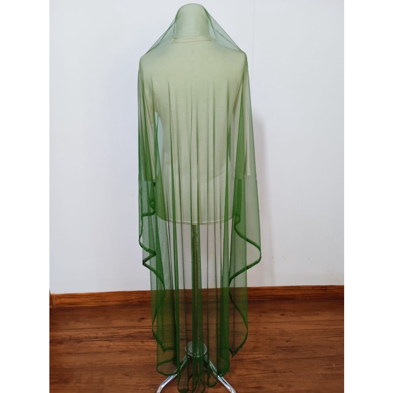 Slayer veil pengantin/kerudung pengantin/hijab pengantin elegan/Veil pengantin/jilbab pengantin HIJAU BOTOL