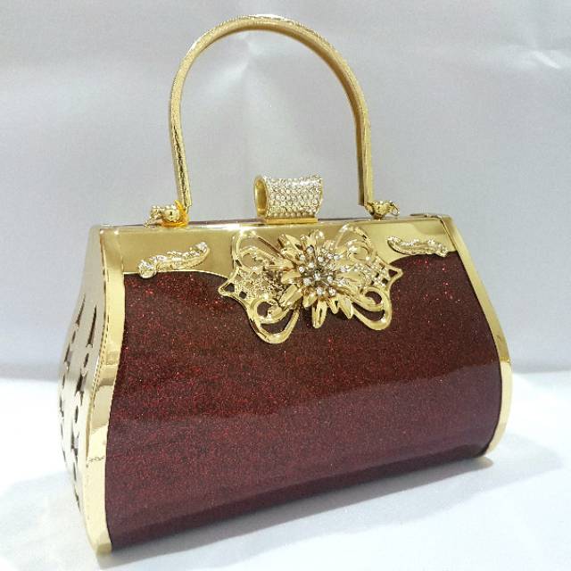 Clutch Pesta Farnell BESAR  2832 Tas Kondangan Mewah Cantik Glitter Kilap