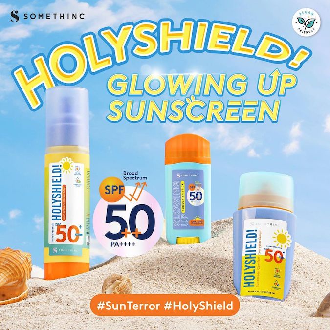 ☘️ CHAROZA ☘️ SOMETHINC Glowing Up Sunscreen | Holyshield Corrector Serum | Holyshield Mist Sun Stick Spf50 | UVA UVB